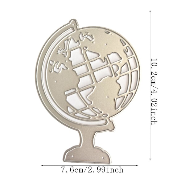 1 sett Globe metallskjærende former håndlagde stencilform prege mønster
