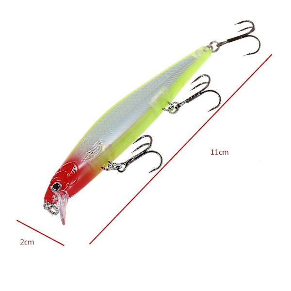 1 st Minnow Fiske Lure 11cm Pesca Krokar Fisk Wobbler Tackle B Stil