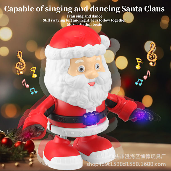 Nye Julelegetøj Elektrisk Dansende Julemand Børns Kreative Lys Musik Robot Gave santa claus