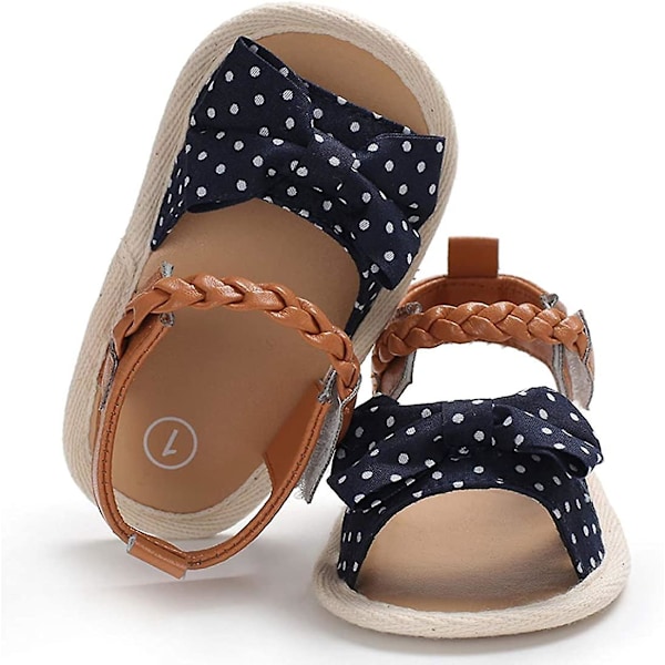 Spedbarnsandaler for sommeren, pustende og sklisikre, for gutter og jenter, myke såler, nyfødte førstegangssko e-bowknot 12-18 months infant