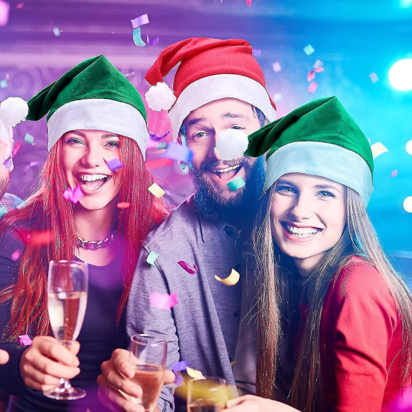 12 st tomteluvor Heilwiy jultomtehattar av non-woven tyg, kompatibla med julfester och festtillbehör