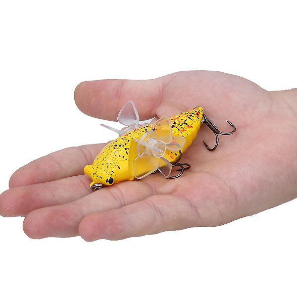 7,5 cm Y238-8 Bionic Cikada Form Hård Fisk Bete med Roterande Spinn Propeller Trekrok