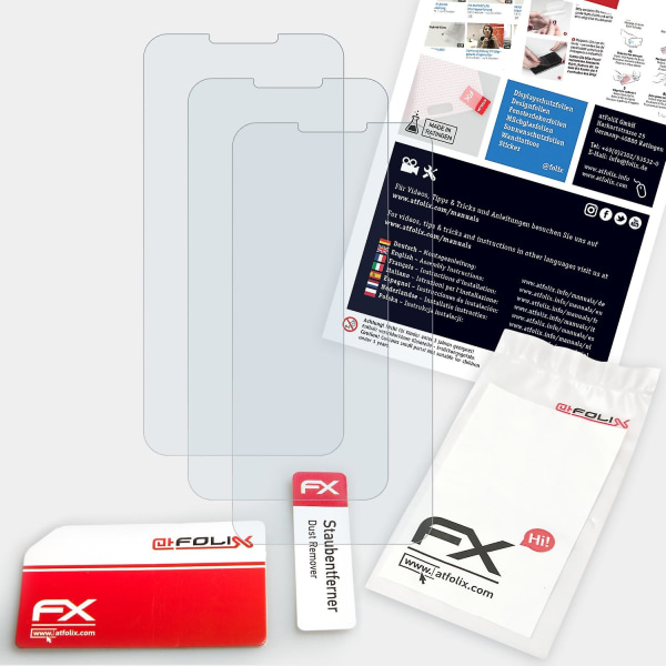 atFoliX 3x Schutzfolie Compatibel mit Meiigoo S9 Displayschutzfolie klar