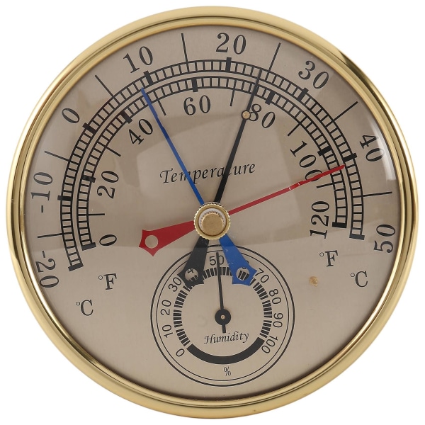 5 tum Min Max Termometer Hygrometer Väggmonterad Vägghängning Analog Inomhus Utomhus Anti Regn Temperatu