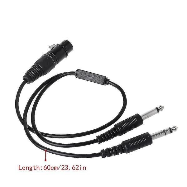 Svart luftfartsheadset for Airbus Xlr til Ga (dobbel plugg) Pilot Headset Adapter