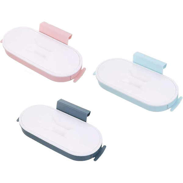 Plastpåshållare för sopor - hopfällbar soptunna för köksskåpsdörrar - 3-pack