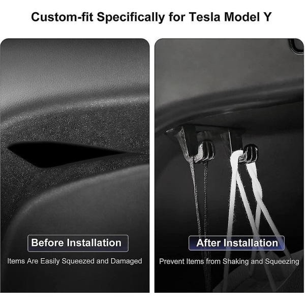 Tavaratelineen koukku Tesla Model Y 2020 2021, Takaluukun ostoskassien pidike järjestäjäkoukku pidin klipsi sisätilatarvikkeet