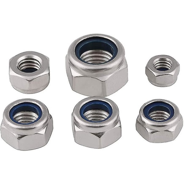 Bozonli M2.5(2.5mm) Nylon Lock Nut, Hex Nuts Self Locking Anti-loose Lock Nuts In 304 Stainless Steel