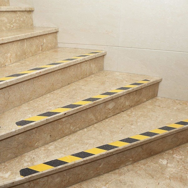 Turvateippi keltainen musta, liukastumisen estävät turvateipit liimautuvat ulkoportaisiin portaisiin lattioihin seiniin tai sisätiloihin, korkean vetovoiman varoitusteippi, 5cm x 5m