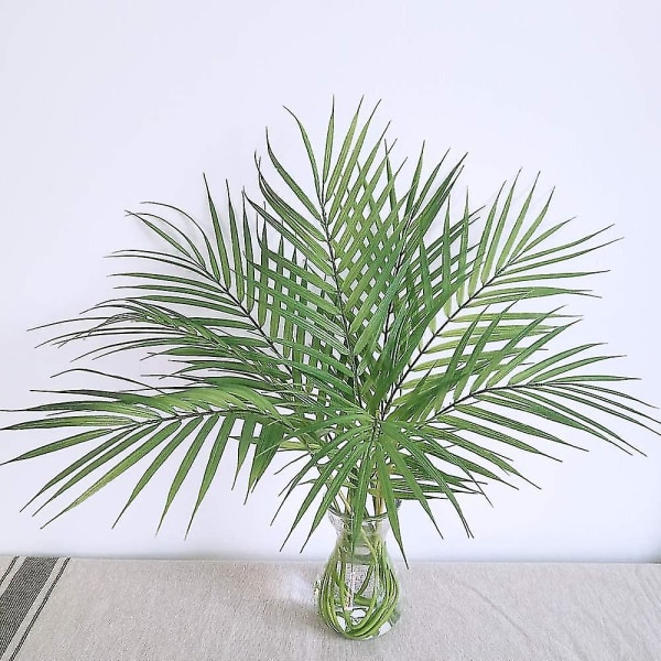 8 st konstgjorda Areca-palmblad Stjälkar Faux palmblad Växter Faux Monstera-blad för palmsöndag Bröllopsfest