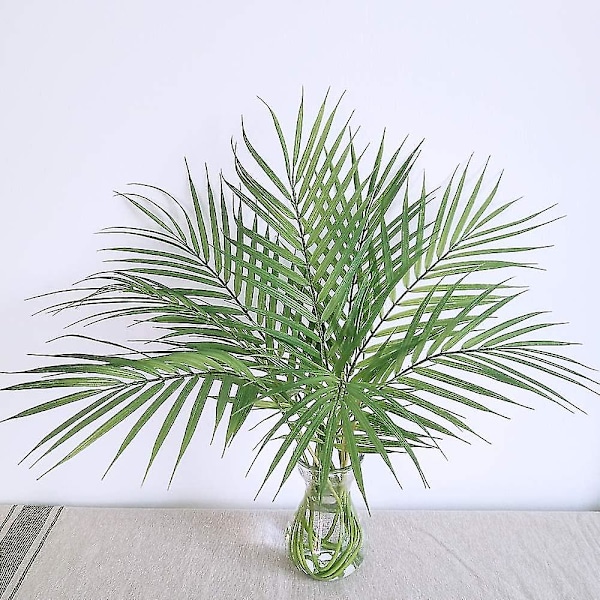 8 stk kunstige Areca palmeblader stilker kunstige palmeblader planter kunstige Monstera blader for palmesøndag bryllupsfest