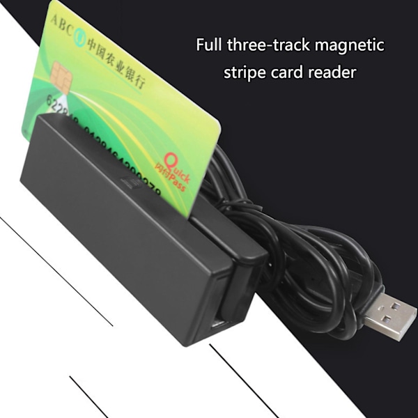 3 Spor Usb Magnetisk Kortlæser Pos Stripe Medlemskort Scanner Maskine