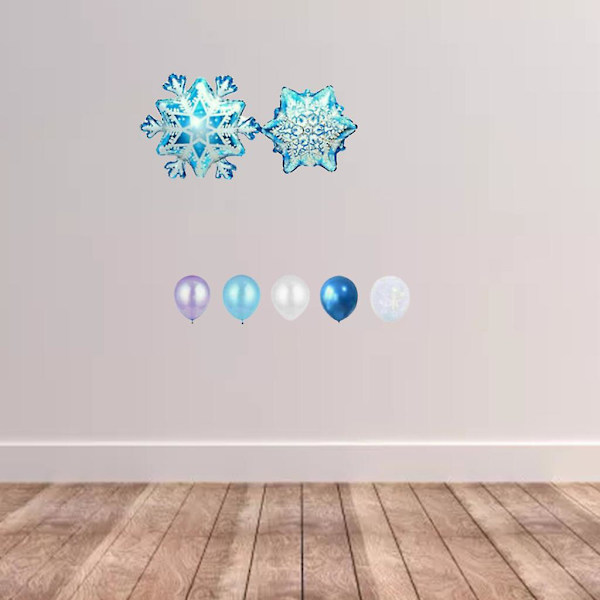 Snöflinga temapaket vinter jul teman ballongset för babyshower födelsedag jul fest ballonger kit