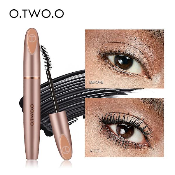 O.two.o 3D Silkefiber Mascara - Forlængende, Vandfast, Langvarig, Krøller, Tyk Mascara, Lange Vipper, Forlængelse, Makeup