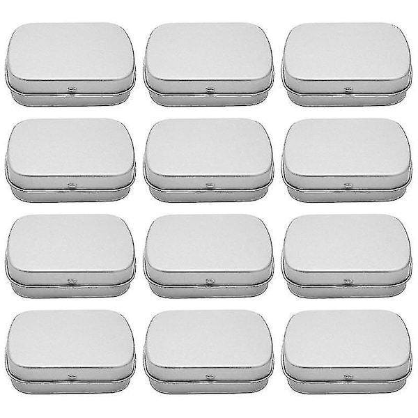 Metallbehållare - 12-pack metallburk mini bärbar behållare för stift, pärlörhängen J