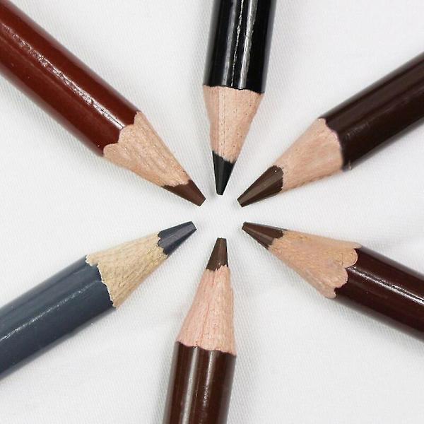 6 Färger Ögonbrynspenna Makeup Ögonbrynsförstärkare Kosmetisk Konst Vattentät