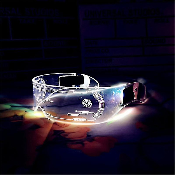 LED Visirbriller 7 Farger Futuristiske Briller 4 Moduser Lysende Briller Honningkake Lysende Briller Fo