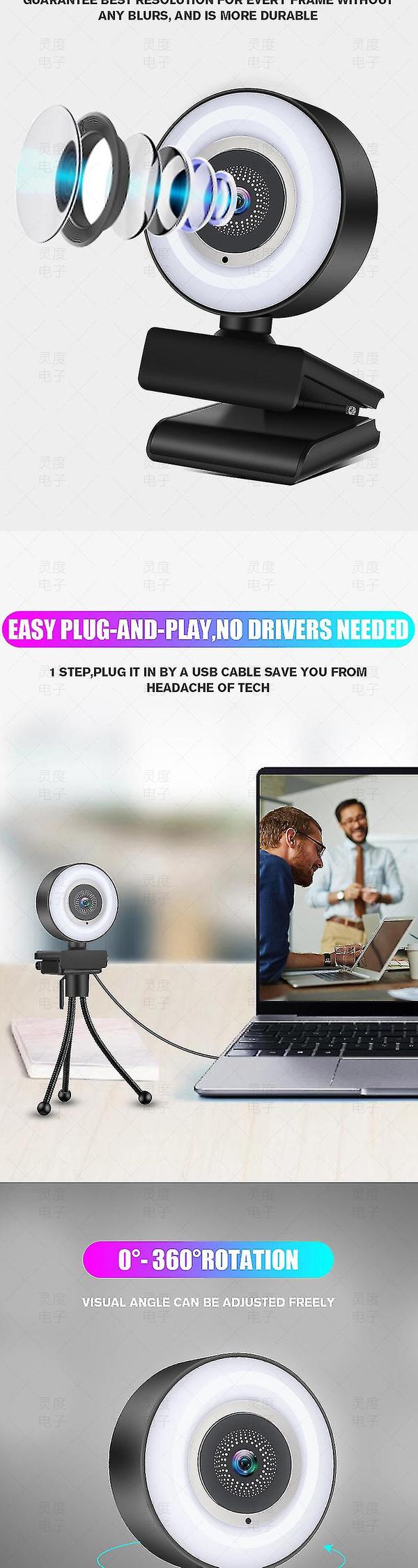 Fyldlys 10 millioner Hd 4k kamera Usb Live computer netværk webcam