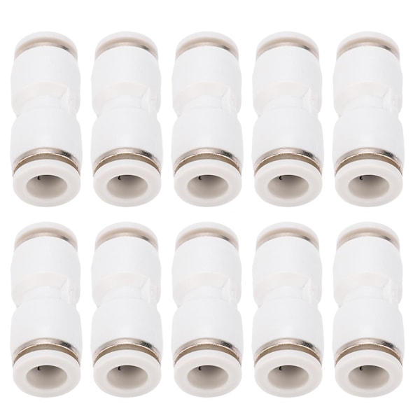10 stk. lige push-in-stik, luftslange, hurtigudløser, pneumatiske rørfittings, hvide PU-8?