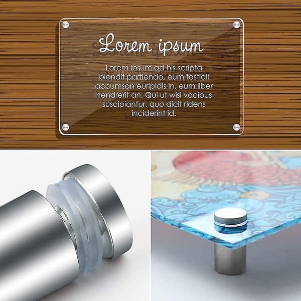 25 st rostfria reklamskruvar för skyltdisplayer (25 x 19 mm)