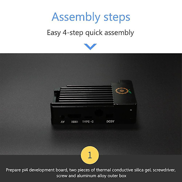 Alumiiniseos suojakotelo Orange Pi 4/4b:lle + lämmönjohtava liima Orange Pi -kehitykseen
