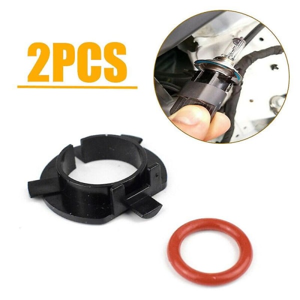 2 stk H7 LED-frontlyktpæreadapterbaser Auto H7-adapter Lampeholder Sockelbase Svart Biltilbehør Til Kia Mitsubishi Nissan