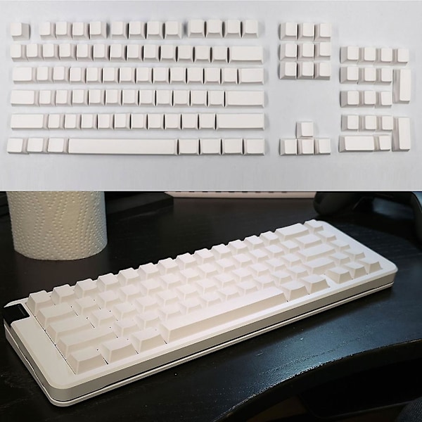 Minimalistiska vita tomma keycaps Cherryprofil för mekaniskt tangentbord 108 104