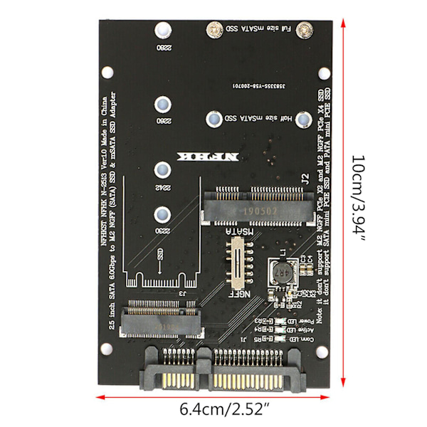 Adapter för M.2 Ngff B-key & Msata Ssd till 2.5 tum Sata 3.0