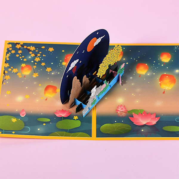 Mid-Autumn Festival 3D Pop-up lykønskningskort til takkeferie fødselsdagskort