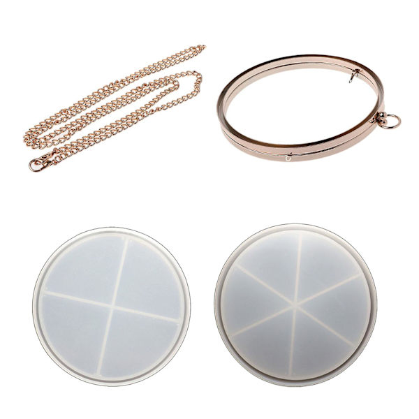 Rund Clutch-veske i harpiks, DIY håndlaget silikonform, smykketilbehør
