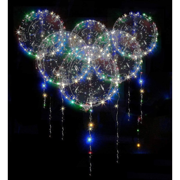20 stk LED-ballonger Lysende ballonger, fargerike heliumballonger