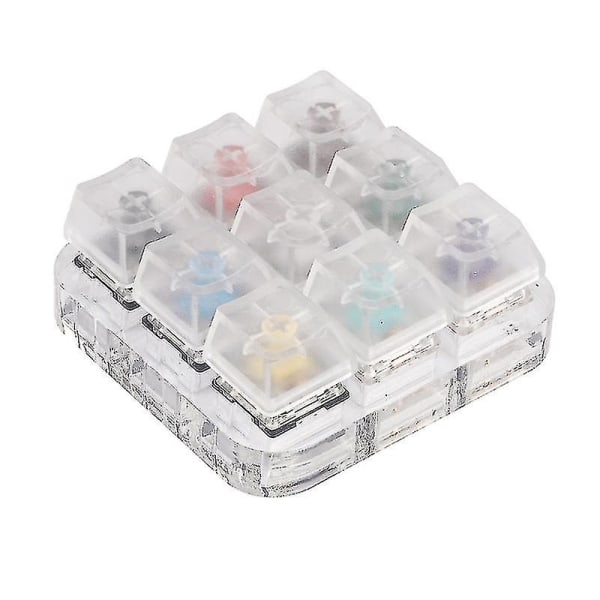 9 Key Caps Testing Tool Gateron Mx Switches Keyboard Tester Kit G Shaft Clear Keycaps Sampler Pcb Mechanical Keyboard