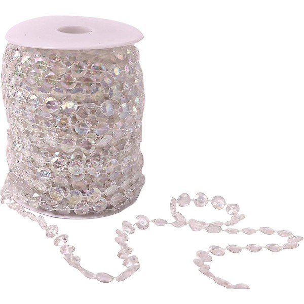 30m Bryllup Hjem Krystal Akryl Girlande Diamant Strand Perle Fest Gardiner Julefest Dekoration Diy
