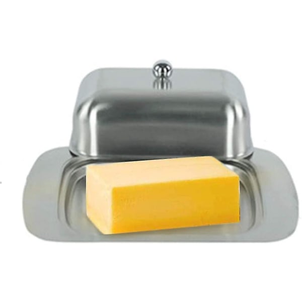 Voiastia ruostumattomasta teräksestä kannellinen voiastia - kiinteä juustovoisäiliö - voijuuston säilytyslaatikko