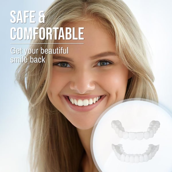 Tandbytessats, ersätt en saknad tand på några minuter, faner för tillfällig reparation, komplettera ditt leende med falsk tand