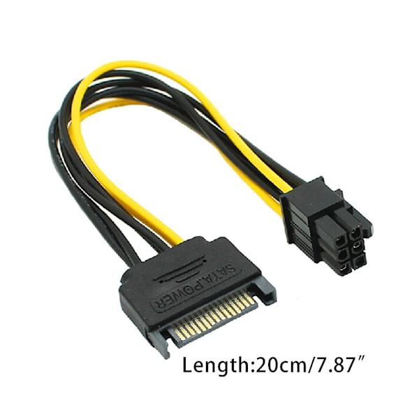 15-stifts Sata-hane till 6-stifts hon Pci-express hon strömadapter