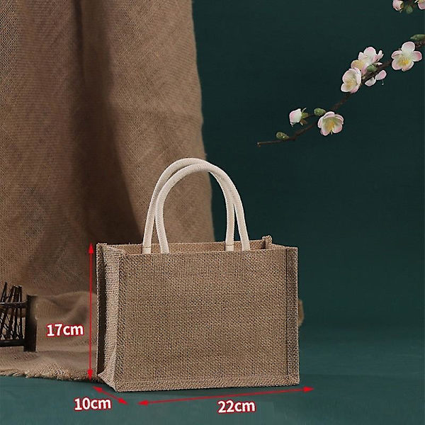 2 Pak Burlap Tote Tasker med Burlap Håndtag - Genanvendelige Indkøbstasker til Svømning, Fiskeri og Indkøb