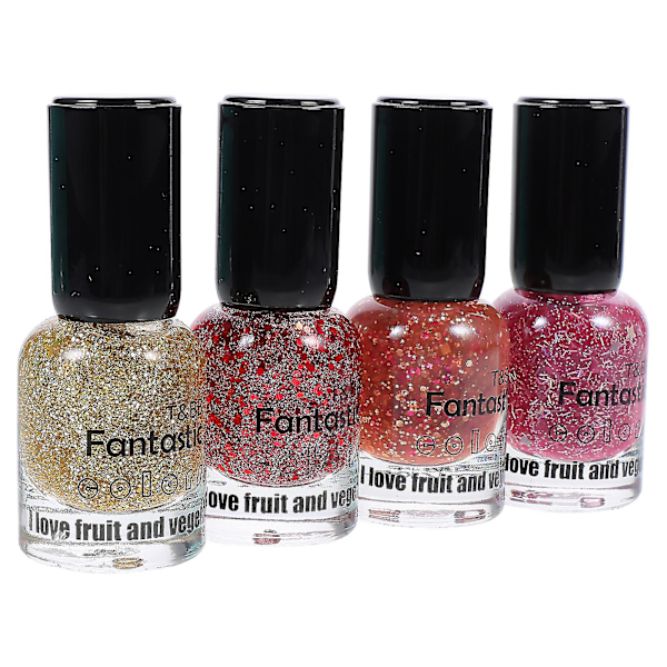 4 Flaskor Glitter Nagellack Blank Nagelkonst Nagelpigment Nagellack Gel