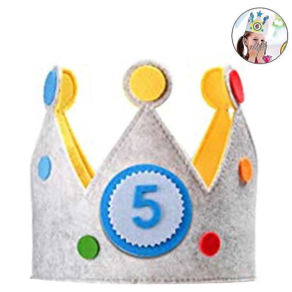 Krone til fødselsdagsfest-fødselsdagskrone, fødselsdagshatte til børn