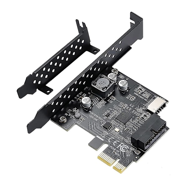 Pci-e 1x till Usb3.2 A-nyckel expansionskort, 5gbps typ-e intern 20p frontpanel