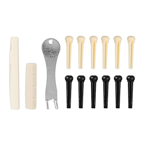 Gitarpinne-trekkersett - Metall- og plastutskiftingssal for gitar - Svart/gul