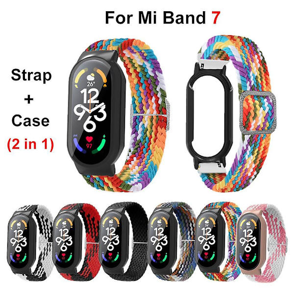 5 stk Farvede Flettede Urremme Til Xiaomi Watch Elastisk Justerbar Nylon Urrem