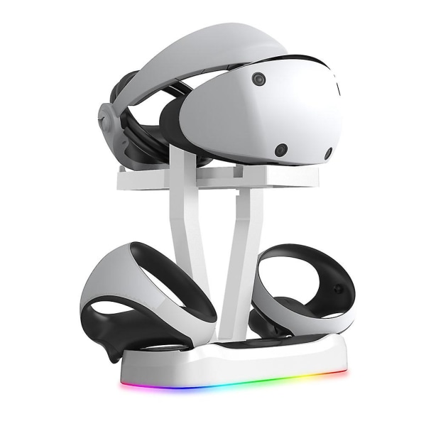 Opladningsstation til Ps Vr2 Gamepad Opladningsstation Opbevaringsstativ Med Rgb-belysning Opladningsstation