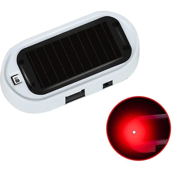 Bilalarm LED-lys, Solar Car Advarselslys Solar Powered, rød