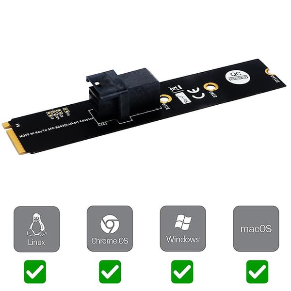 U2-grensesnitt SFF-8639 (u.2) til M.2 NVMe NGFF for Key M Key-m M2-adapter