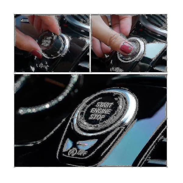 Switch Trim Cover Crystal Enkelt-knaps Motor Stop-knap Sticker til 3 5 Serie X1 X3 X5 E70 E71 E90 E6