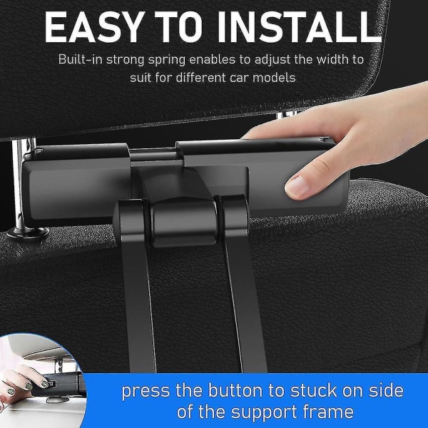 Bil Nakkestøtte Tablet Mount Holder Fleksibel 360 graders rotation til mobiltelefon