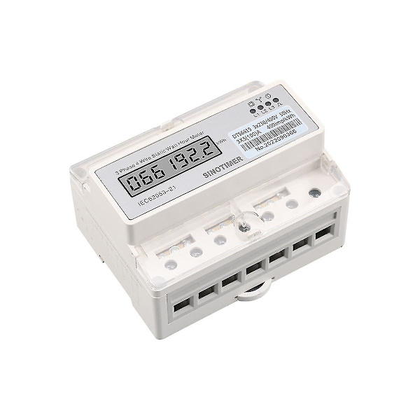 Trefas 4-tråds elmätare digital wattmeter elförbrukningsmätare Kwh 10