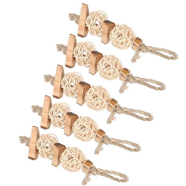 Applewood Bitten Rattan Ball Pet Toy for Parrots and Hamsters - Grinding Rope and String Plaything