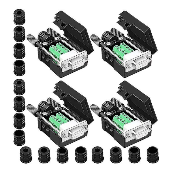 4 stk DB9 Hunn Breakout-kontakt, DB9 Loddefri RS232 D-sub Seriell til 9-pins Port Terminal Adapter
